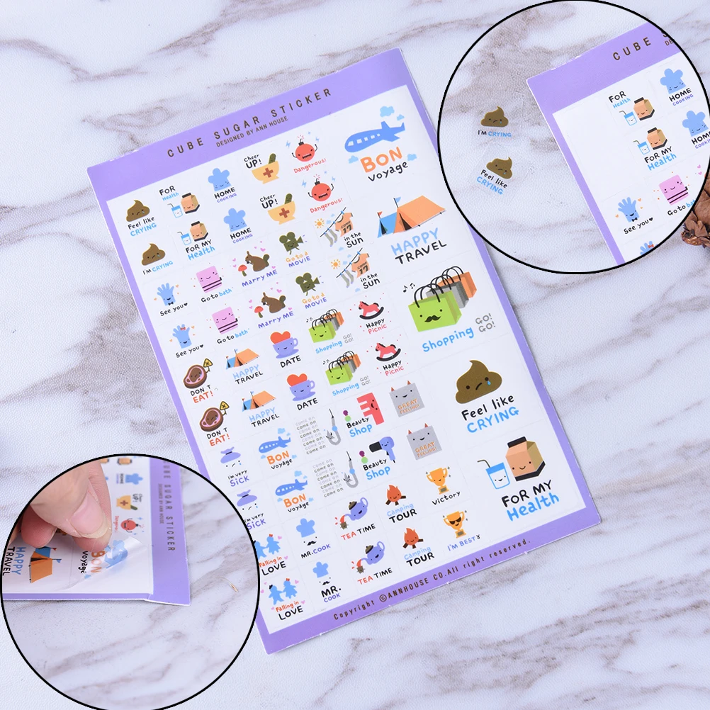 

Peerless 5pcs/set Diy Diary Calendar Stickers Cute PVC clear Flake Seal Cards For Scrapbooking Notebook Label Stationery