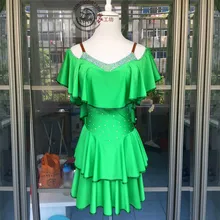 Стиль латинский танцевальный костюм сексуальный спандекс камни латинский танец платье для женщин конкурс латиноамериканских танцев платья XXS-6XL