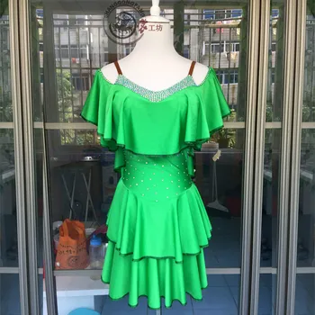 

New style latin dance costume sexy spandex stones latin dance dress for women latin dance competition dresses XXS-6XL