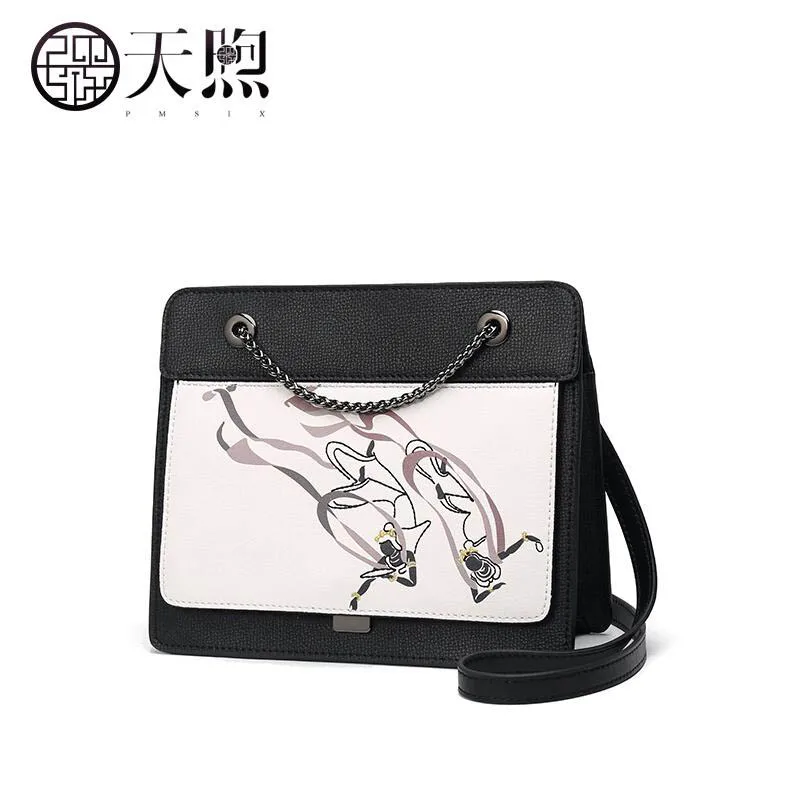 

PMSIX high quality fashion luxury brand 2018 new autumn and winter models wild chain atmosphere shoulder bag retro simple small
