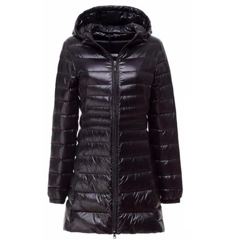 

New Brand Coat Women Long Thin Light Down Jacket Women's Spring Autumn Winter Hooded Zipper Parka Jaqueta Casaco Feminino Coats