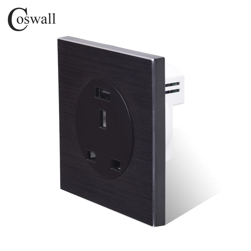 Алюминиевая металлическая панель Coswall 13 А настенная розетка британского