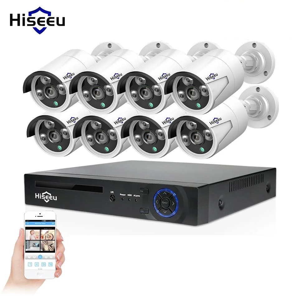 Buy Hiseeu 8CH 1080P HD NVR Kit POE CCTV System 8PCS