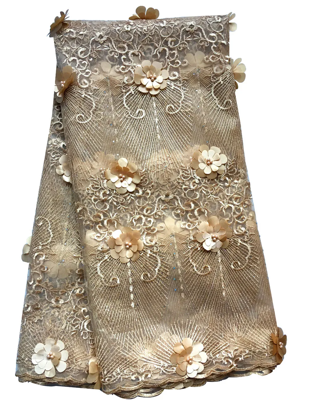 Gold lace fabric