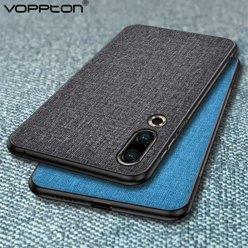 

For Meizu 16s Case business Cloth Hard PC Soft TPU Frame Back Cover For Meizu 16 s 16s Phone Case Voppton Simple Black Fundas