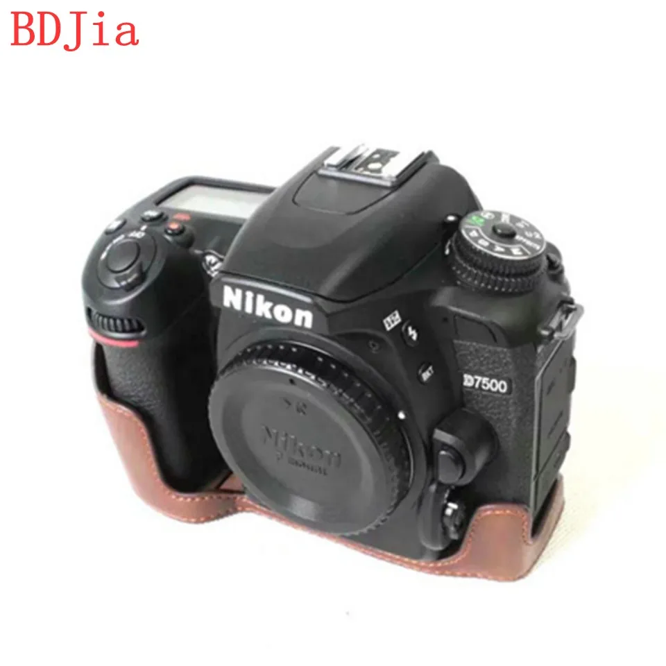 Сумка для камеры чехол Nikon D7500 искусственная кожа наполовину корпус с отверстием