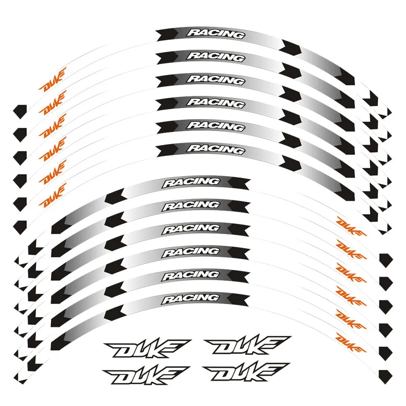 Лидер продаж мотоциклетный обод полоски наклейки 17 дюймов колеса Стикеры светоотражающая лента для KTM DUKE 200 390 690 990 Светоотражающие Стикеры - Цвет: 7