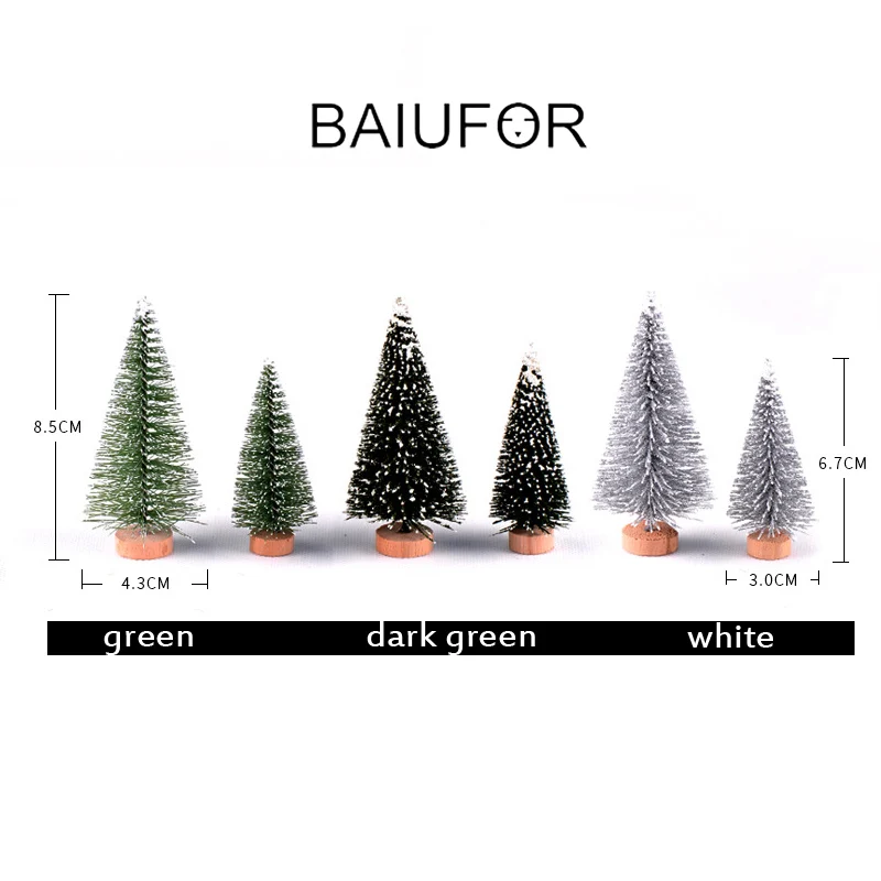 Baiufor Miniatures Mini Tree Pine Christmas Tree Terrarium