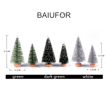 

BAIUFOR Miniatures Mini Tree - Pine Christmas Tree Terrarium Figurines Fairy Garden Miniature Dollhouse decor Home Accessories