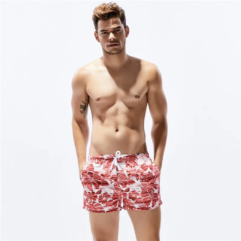 Для мужчин спортивная одежда Пляжные шорты Лето горячий парень принт широкие шорты быстросохнущая Человек короткие штаны анти-пот Спорт Человек Мужские Шорты для купания