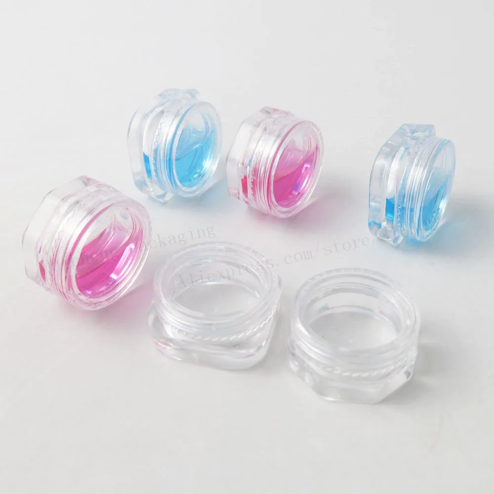 100 X 1g Mini Refillable Bottles Travel Face Cream Jar Small Cosmetic Container Plastic Container Empty Sample Makeup Pot cosmetic sample container