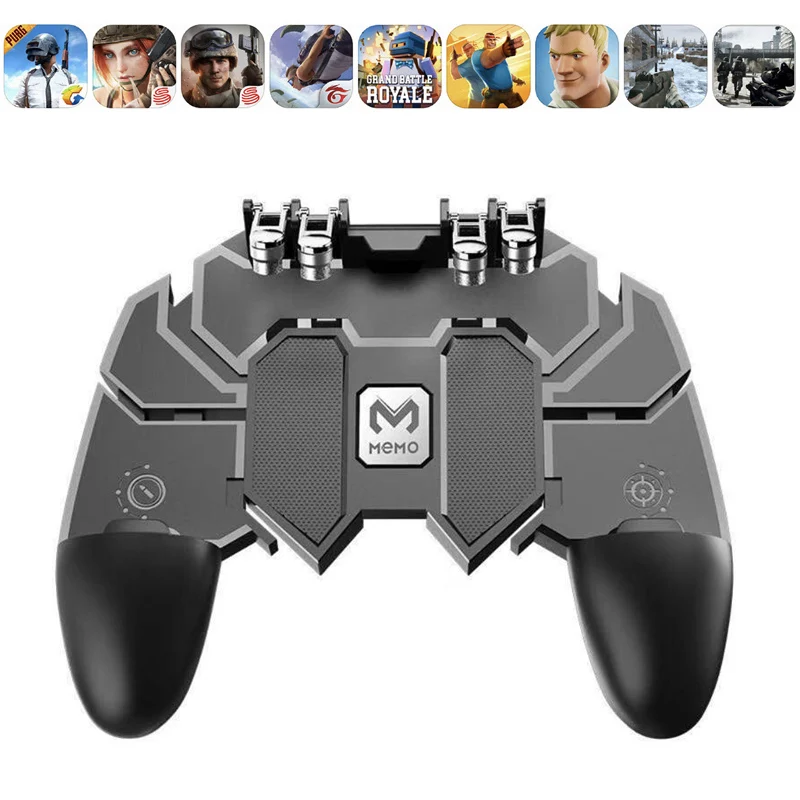 

AK66 Pubg Controller Six Finger Gamepad Pubg Mobile Game Controller Free Fire Key Button Joystick Gamepad L1 R1 Trigger for PUBG