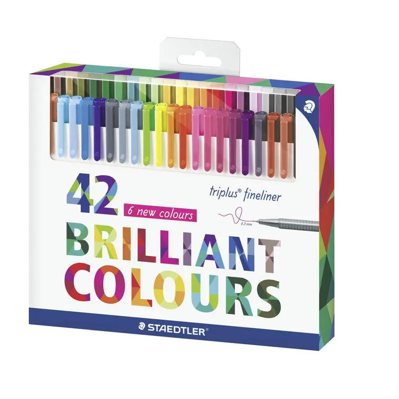 1 комплект Staedtler 334 C42 Triplus ручка Fineliner 0 3 мм металлический захлопывающийся маркер
