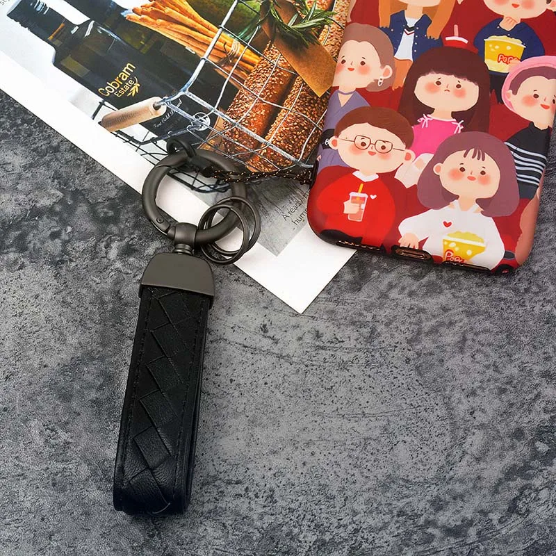 المحمول شريط لتعليق الهاتف المحمول الأسود الحبل الرقبة حزام للمفاتيح ID بطاقة لهواوي USB شارة حامل DIY المعادن كليب شنق حبل المفاتيح