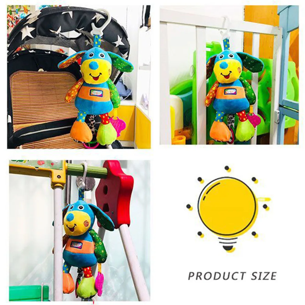 Stuffed Cute Mobiles Pram Unisex Plush Dog Educational Musical Toy Soft Baby Rattles Hanging Multifunctional Bed Stroller