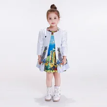 Girls Coats and Jackets Kids 2016 Children Jackets for Girls Kids Cartoon Print Design Clothes
