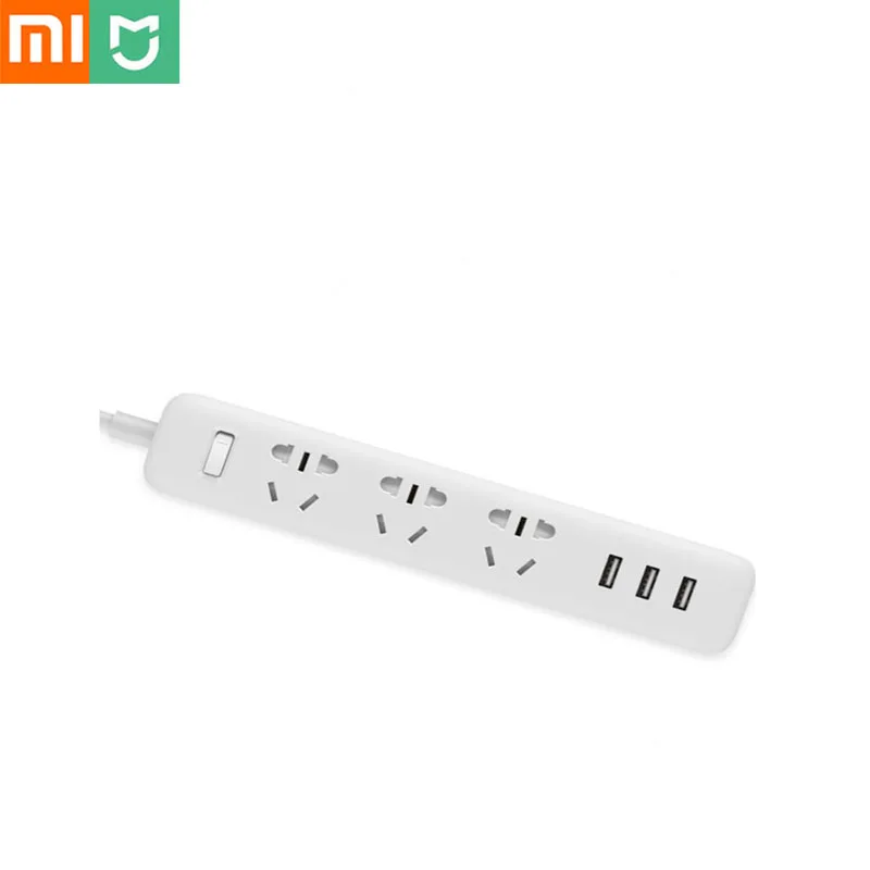 100% оригинал XiaoMi Быстрая зарядка 2.1A USB 3 порт стандарт ЕС AU розетка умная