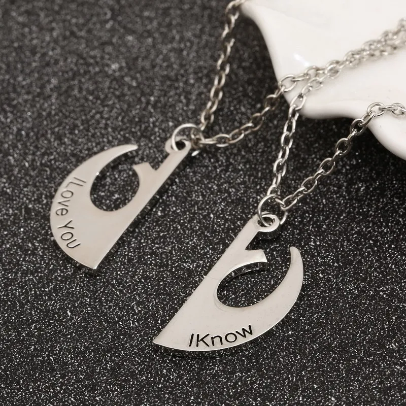 

FREE shipping by FEDEX 120sets/lot New Fashion Zinc Alloy I love you I know Necklaces for Lovers Gifts