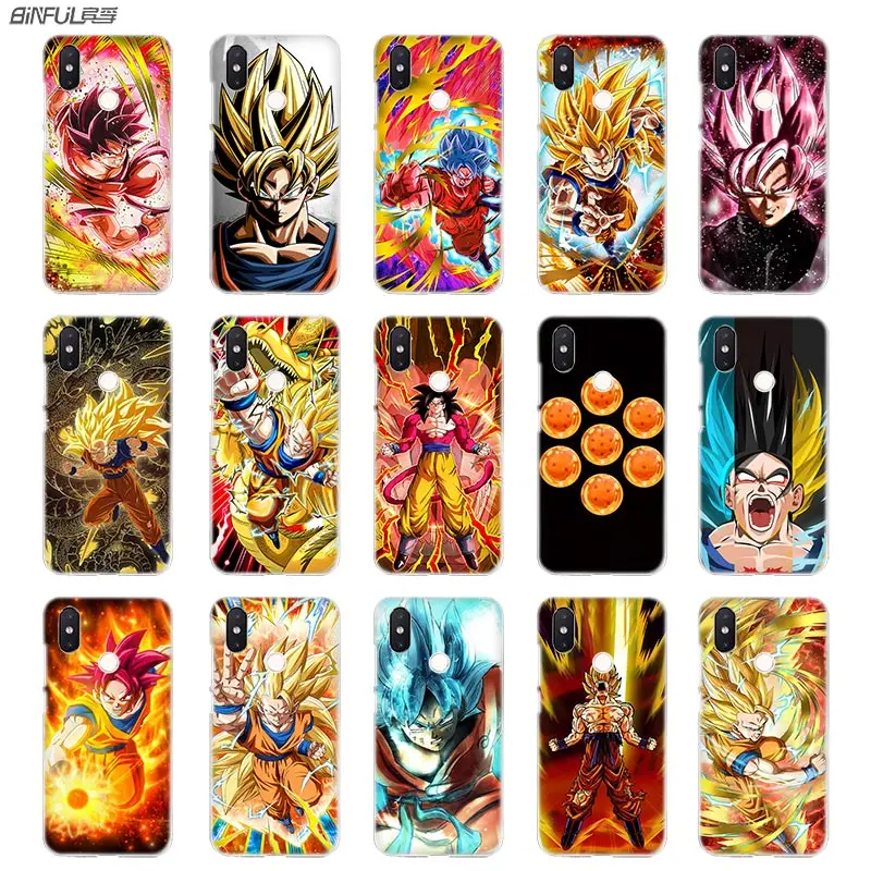 

BinFul phone case Transparent Hard cover for Xiaomi mi Redmi Note 7 5 4 3 4X 5A 6 Pro 64g S2 Plus Dragon Ball Goku Pattern