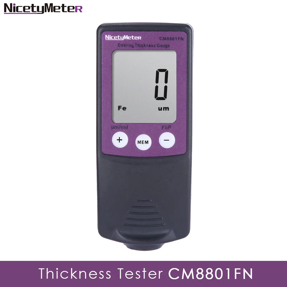 

Nicetymeter CM8801FN Fe and NFe 2 in 1 Car Body Paint Gauge Coating Thickness Meter Film Thickness Tester Simple Easy Using