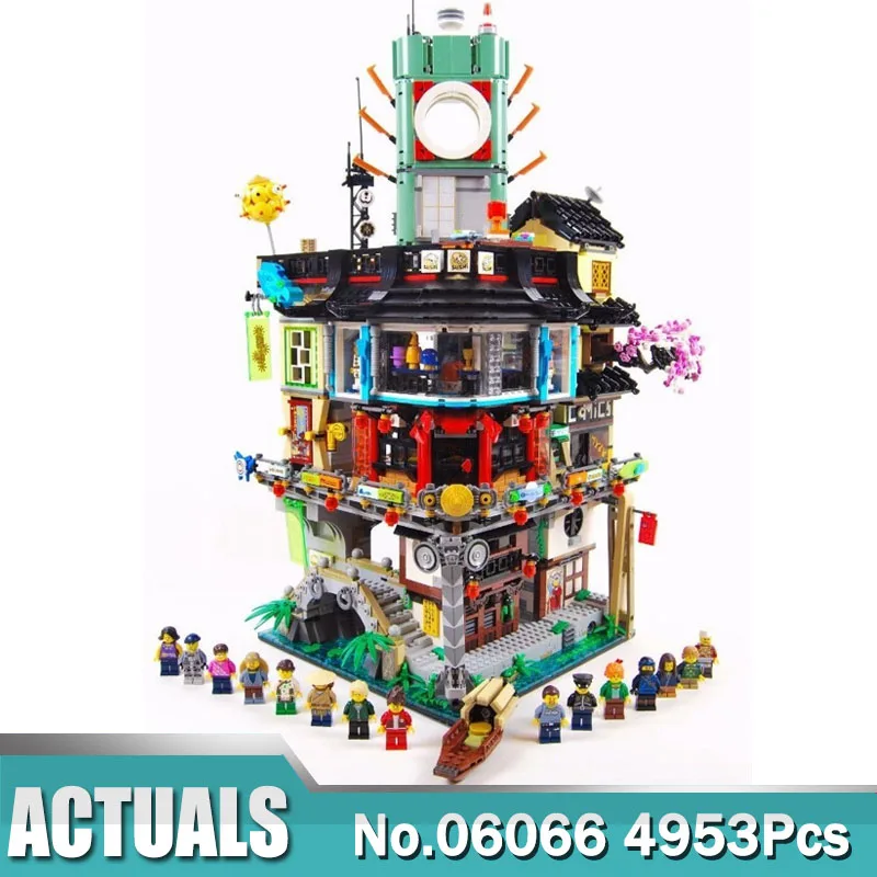 

06066 Ninjaing Great Creator City Construction Model Modular Building Blocks Compatible With Legoing 70620 Teenagers Toys Bricks