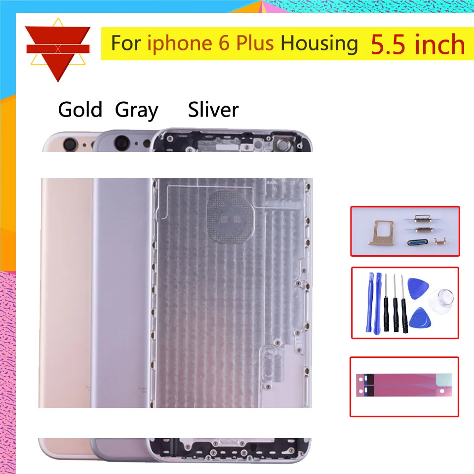 Оригинальное качество для IPhone 6 Plus 6 P задняя крышка корпуса средняя рамка Шасси крышка батареи Дверь для США или евро версия