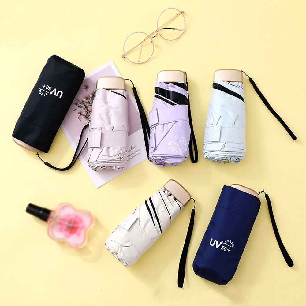 

1PcsMini Anti-UV Umbrella Windproof Folding Compact Umbrella Portable Lightweight Sun & Rain Umbrellas for Women and Men Travel