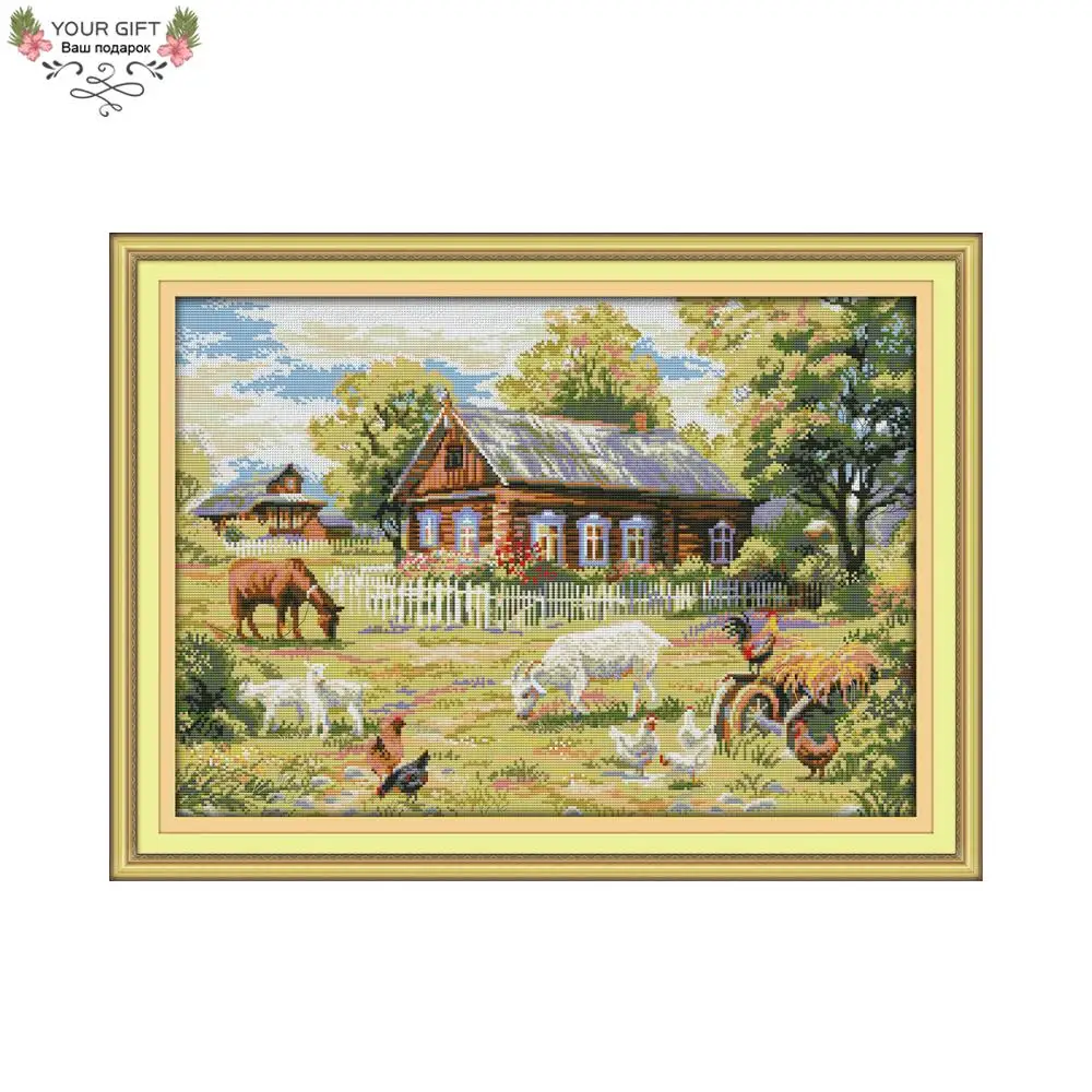 Joy Sunday Farm домашние украшения с животными F865 14CT 11CT подсчитываемая штампованная