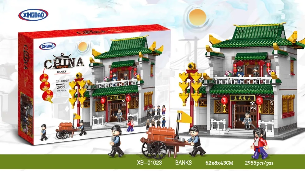 XINGBAO Китай город Lepining City Серия китайской архитектуры набор моделей мультяшного