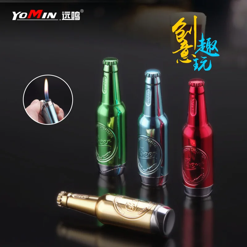 

Mini- Beer Bottle Personality Interest Play Lighter Originality Inflation Flame Lighter Lighter