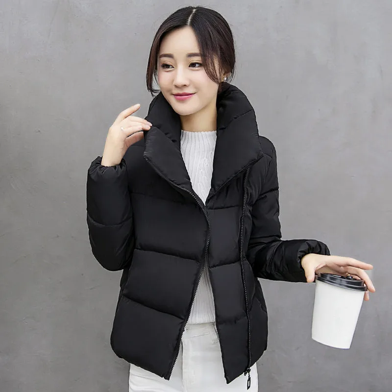 Stand Collar Short Parka Cotton Wadded Womens Winter Jackets Abrigos Mujer Invierno 2019 Coat Women Winter Jacket Women C3740
