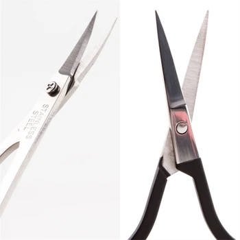 

White Black Makeup Nail Eyebrow Scissors Stainless Steel Tilted Tip Anti-skid Handle Nose Hair Beauty Scissor Trimming Tool