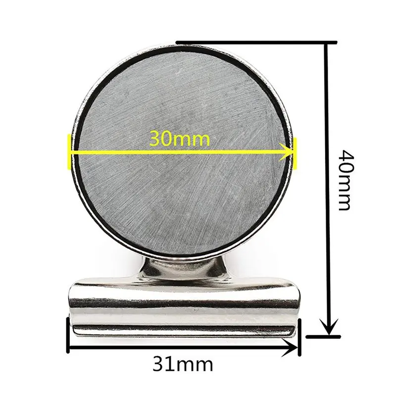 Сильные магнитные зажимы-Сверхмощный магнит холодильника Clips-31mm с широкими царапинами безопасные магниты лучше всего подходят для дома