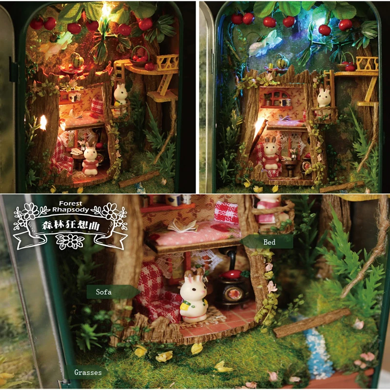 6 стиль мебель ручной работы 3D кукла дом коробка игрушки, светодиодные лампы Diy миниатюрная сцена деревянный миниатюрный театр головоломка игрушка подарок Jou