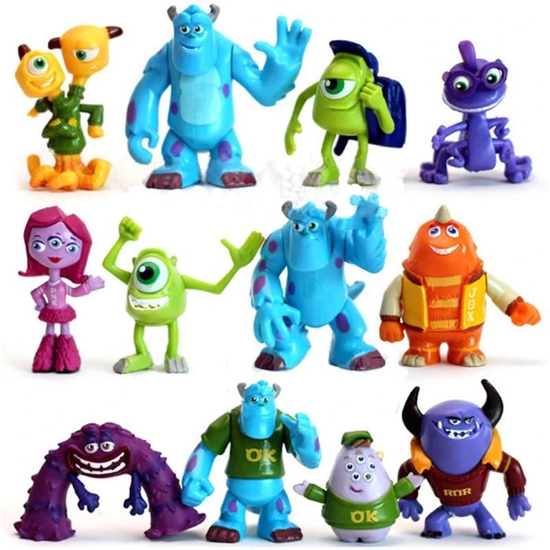 

12pcs/set Monster University Action Monster Power Company Big Eye Monster Doll Set Children's Toy Decoration