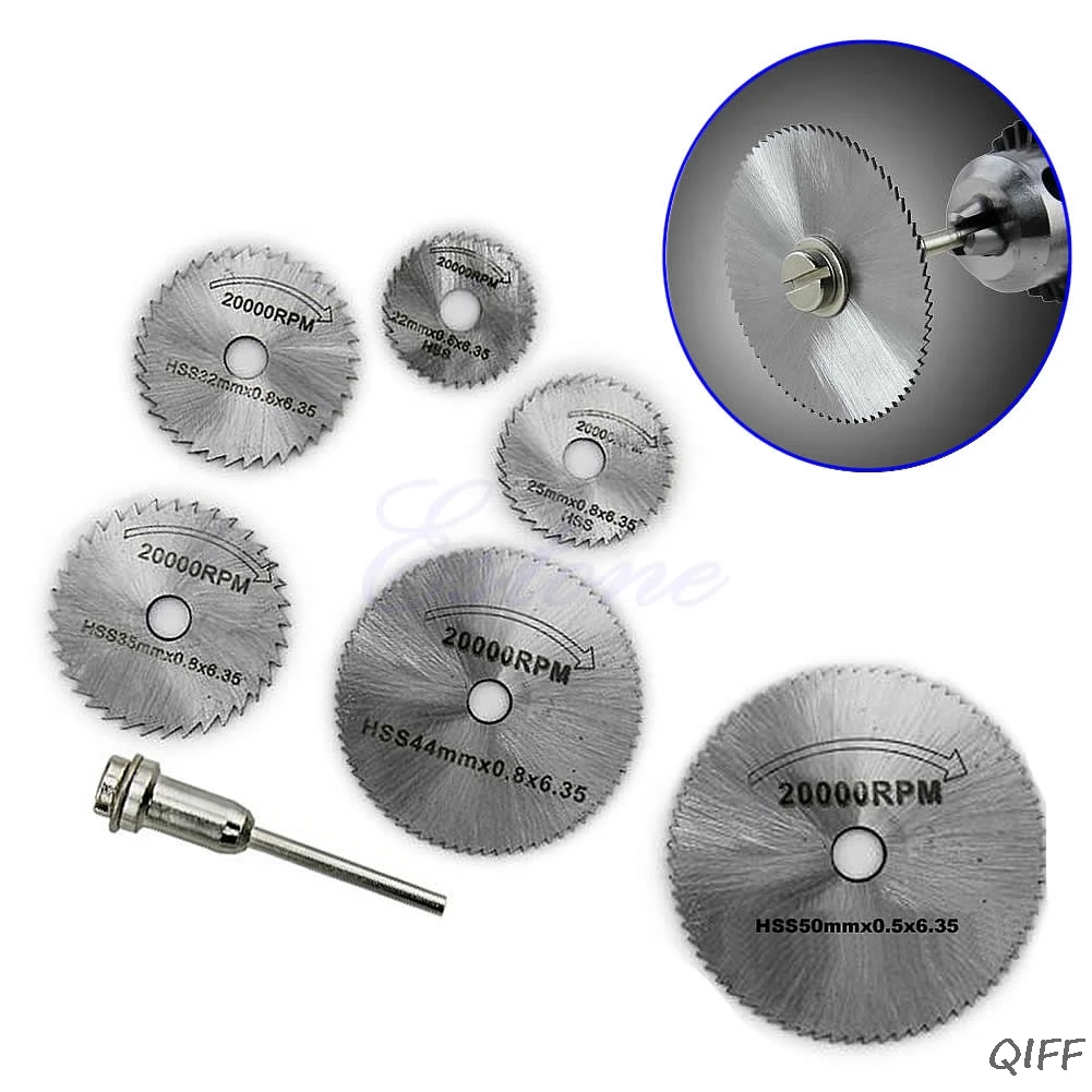 

For Dremel Cutoff Circular Saw HSS Rotary Blades Tool Cutting Discs Mandrel 6PCS Mar28