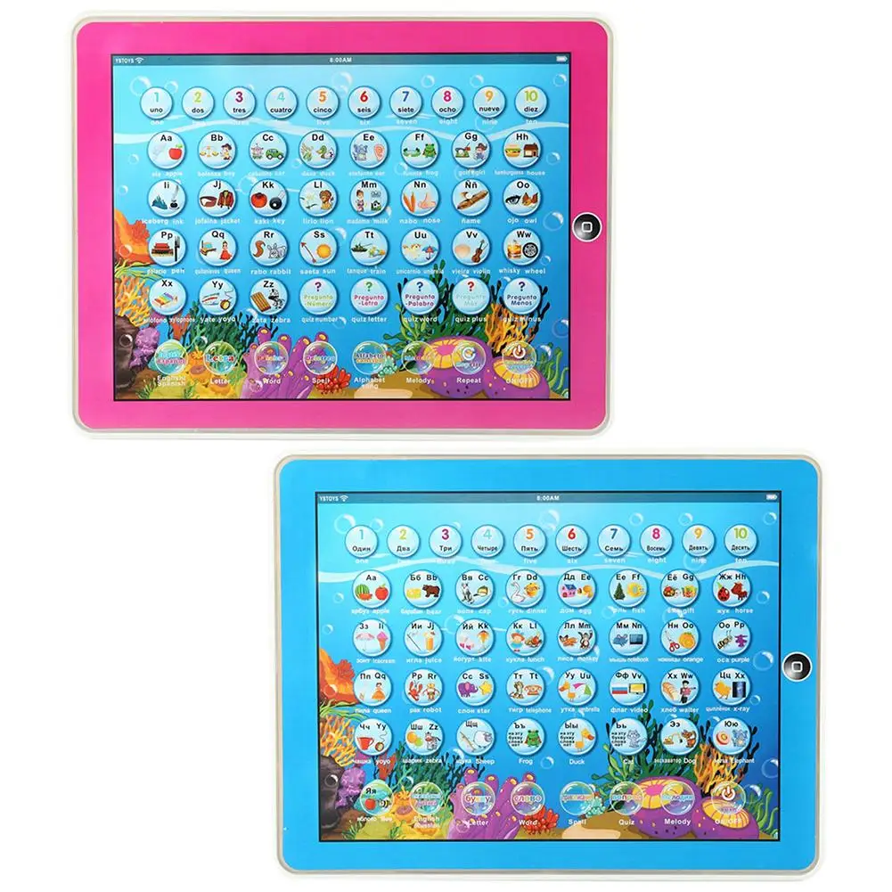 

ABS English / Spanish Can Switch 2D Multi-function Educational Toys Children's Tablet Smart Machine Baby Toys 0-24 Months