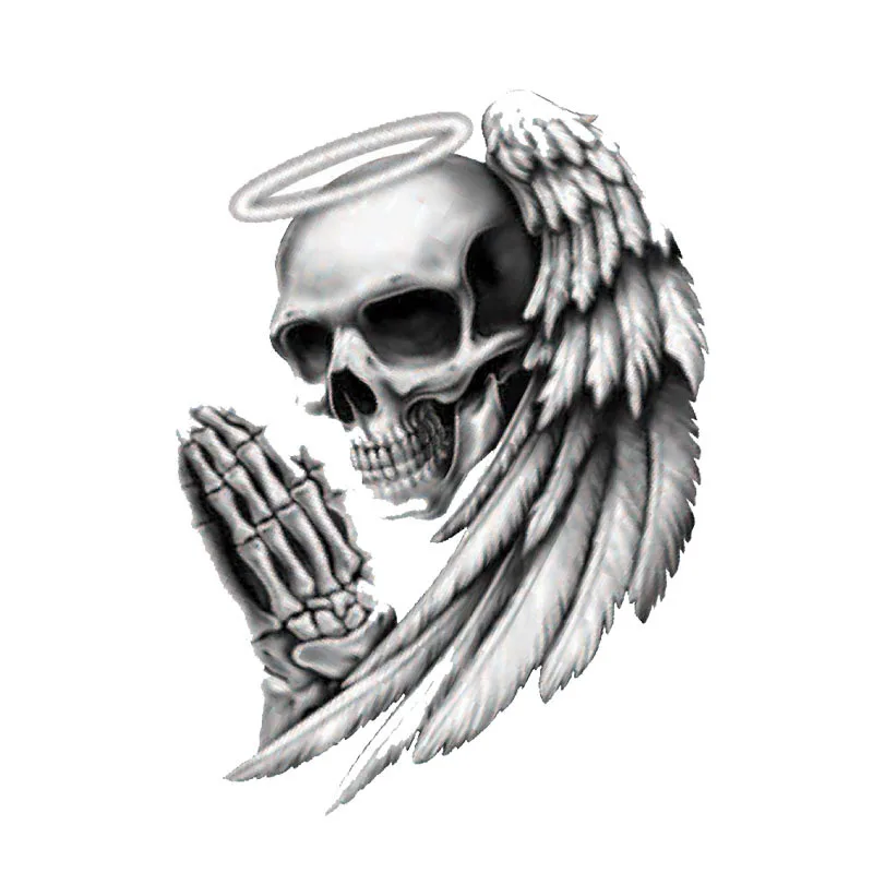 

HotMeiNi Personality ANGEL OF DEATH SKULL Funny Car Sticker Car Accessories Motorcycle Vinyl Decal 9.5CM*12.7CM