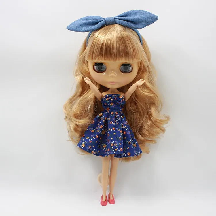 Factory Blyth 1/6 Nude Doll 230BL2240/331 Brown Long Wavy Hair With Bangs Free Shippng 4 Colors For Eyes Suitable For DIY