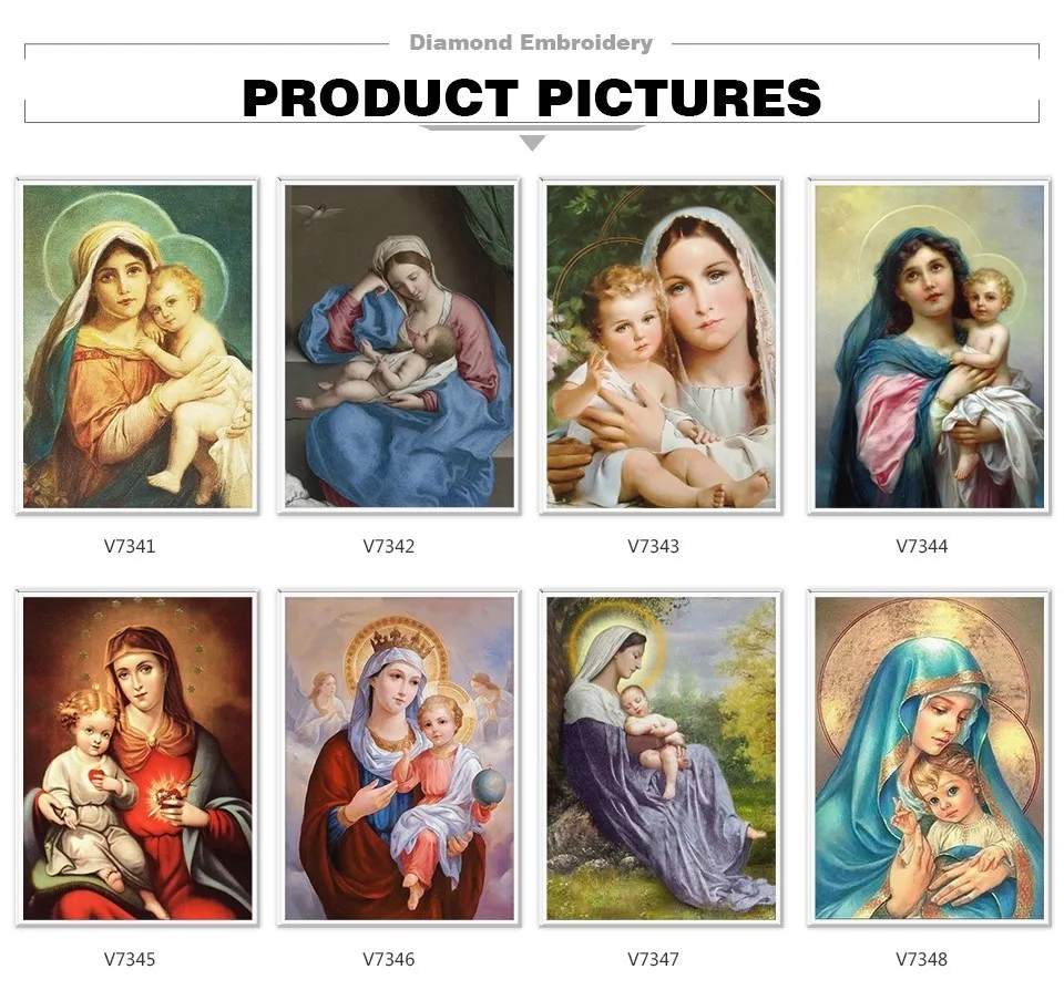 Evershine Diamond Embroidery Religion 5D DIY Full Square Diamond Painting Virgin Mary Picture Of Rhinestones Diamond Mosaic