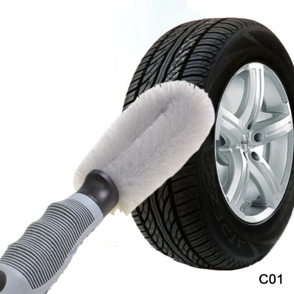 Car Motorcycle Wheel Tire Rim Scrub Brush Hub Clean Wash Useful Brush