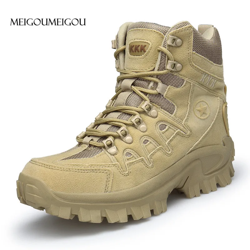 

MEIGOUMEIGOU 39-46 Winter Autumn Men Military Boots Quality Special Force Ankle Boats Men Tactical Desert Combat Army Boots Men