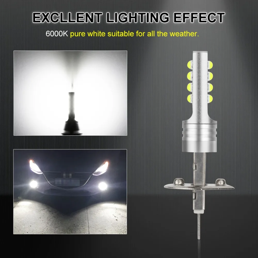 Car LED Bulbs H1 H3 Fog Lamp Super Bright 1400LM 6500K White DC 12V 24V 2pcs led car lights led lights led bulbs