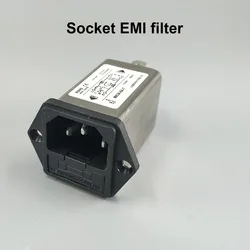 IEC inlet module AC power socket with fuse EMI filter 6A 115V/250V 50HZ/60HZ