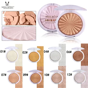 MISS ROSE хайлайтер бронзатор для лица Пудра Макияж Золотой iluminador maquiagem Профессиональный completa хайлайтер палитра хайлайтер - изображение