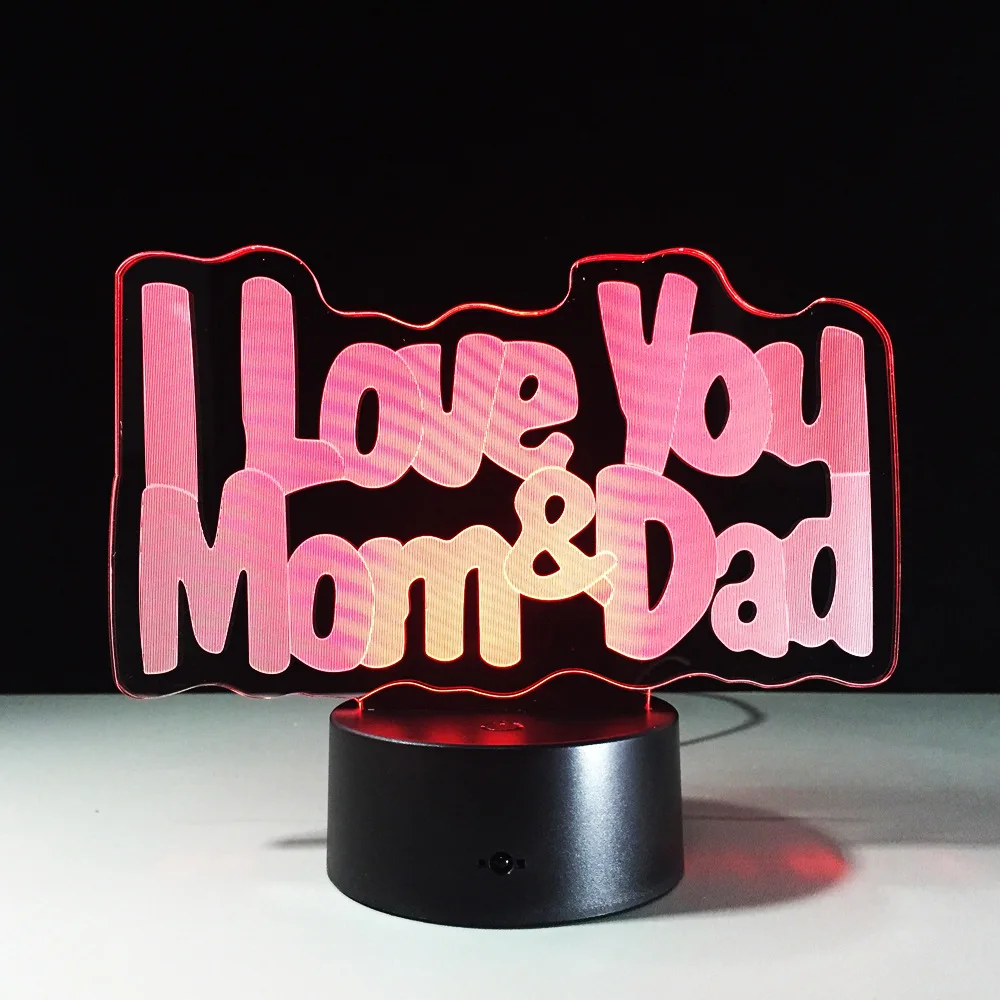 Love Mom Love Dad 3D Led Lamp 5
