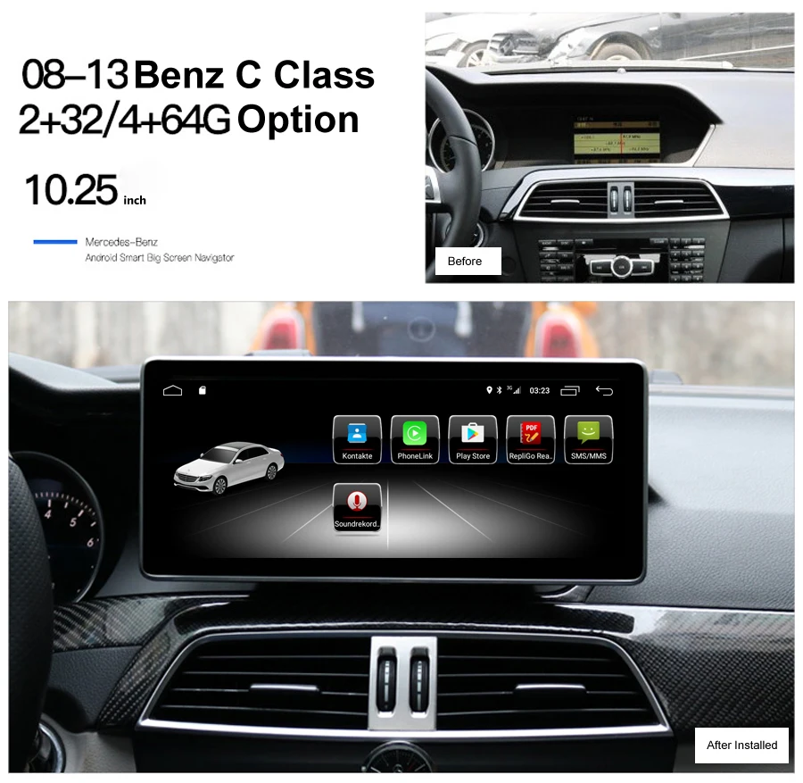 Best Navirider autoradio Android 8.0 car gps player for Benz C class 2011 2014 bluetooth touch screen stereo head units tape recorder
