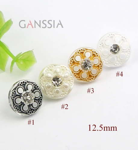 

30pcs/lot 4colors resin button with stone, 12.5mm bulk buttons for shirt Scrapbooking (ss-69)