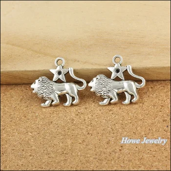 

70pcs Fashion constellation Leo pattern Pendant Tibetan silver Fit European Necklace DIY Metal Jewelry Findings