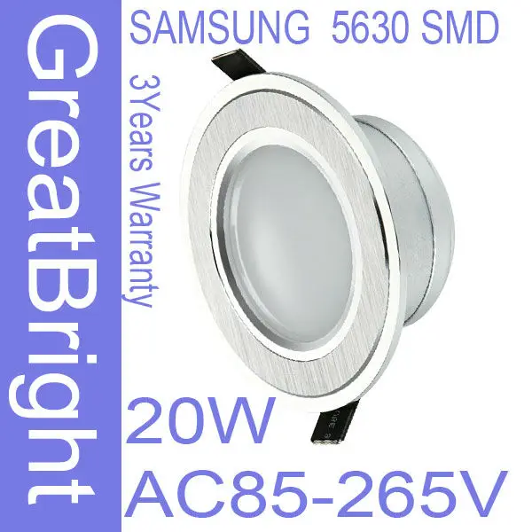 12pcs/lot 20W led recessed downlight lamp dimmable 110V 220V 240V AC85-265V 3years warranty :TDB20 | Лампы и освещение